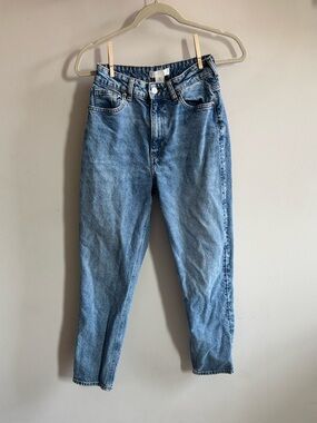 H&M Light Blue High-Rise Straight-leg Jeans
